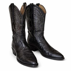 Dan Post Teju Lizard Boots Black Western Mens 8.5